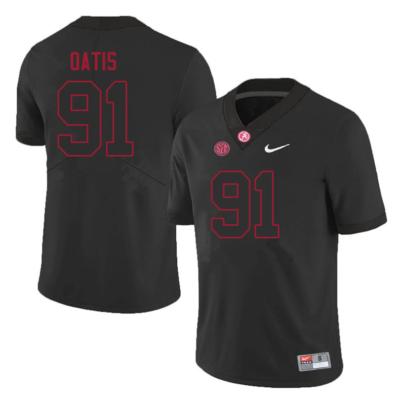 Men #91 Jaheim Oatis Alabama Crimson Tide College Football Jerseys Sale-Black